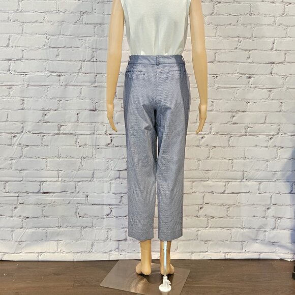 CLEO, Navy blue diamond print tapered leg ankle pants - Picture 7 of 9